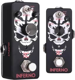 EX Pedal de guitarra Inferno Death Metal Distortion, mini pedal de efeitos de guitarra elétrica de alto ganho, com interruptor de boost de 3 modos, True Bypass
