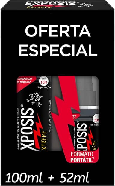 Exposis Extreme, Kit Repelente Icaridina, 2 Unidades, Spray 100ml e 52ml
