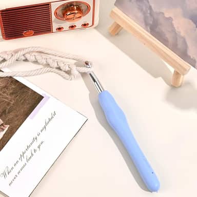 Agulha de crochê de 7 mm, agulhas de tricô extra longas para iniciantes e fio de crochê, cabo ergonômico para mãos artríticas