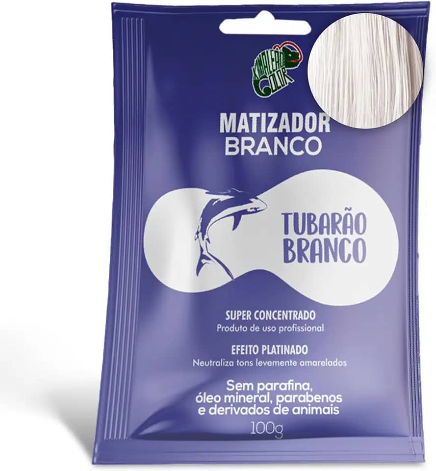 Matizador Tubarão Branco 100ml Sachê - Kamaleão Color - Efeito Platinado