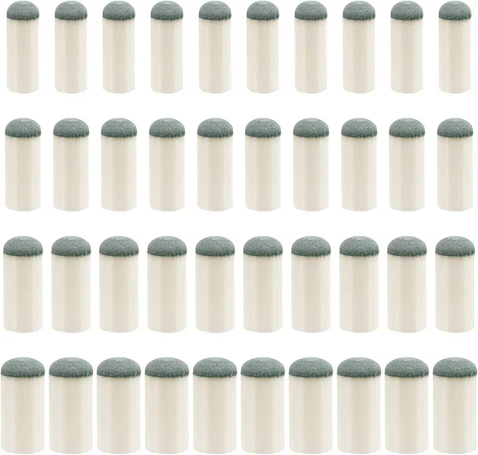 40 peças de pontas de taco de sinuca sem necessidade de cola ou ferramenta, pontas de taco de bilhar 9 mm, 10 mm, 12 mm, 13 mm, pontas de taco de bilhar para sinuca e tacos de sinuca