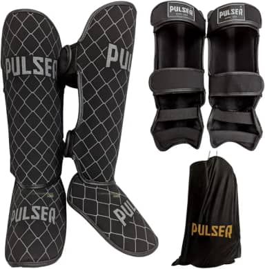 Caneleira Muay Thai Protetor Canela Pulser Thunder Fight 20 MM Kickboxing Profissional Original