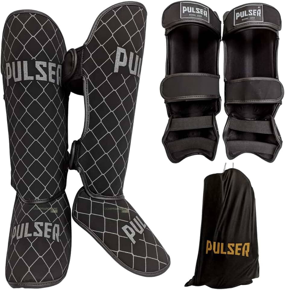Caneleira Muay Thai Protetor Canela Pulser Thunder Fight 20 MM Kickboxing Profissional Original