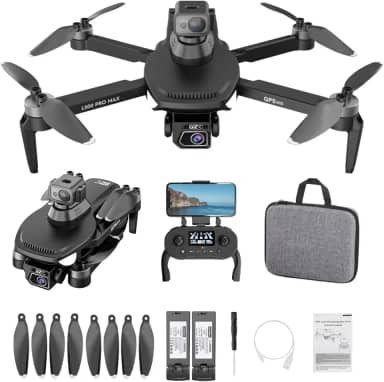 Drone GPS com câmera HD para adultos, drones FPV profissionais com retorno automático, Follow Me Circle Fly, Waypoint Fly Stable Hover Motor sem escovas dobrável transmissão 5G controle remoto