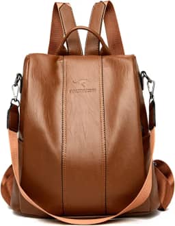 Mochila Feminina Moda Mochila de Grande Capacidade Viagem Mochila Mulheres de Couro PU Macio Multifuncional Anti-roubo Bolsa de Ombro