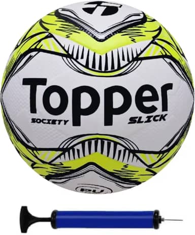 Bola Society Topper Slick Amarela + Bomba De Ar