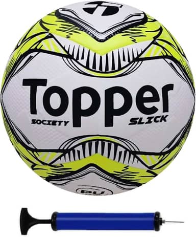 Bola Society Topper Slick Amarela + Bomba De Ar