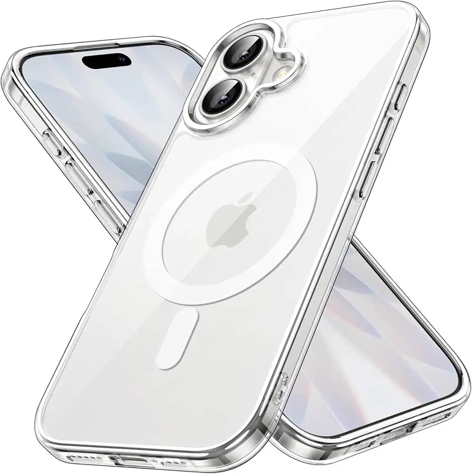 JETech Capa Magnética para iPhone 17 6,3 Polegadas Compatível com MagSafe, Case Protetora de Telefone à Prova de Choque, Parte Traseira Transparente Anti-Riscos (Claro)