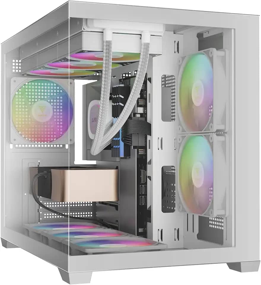 Gabinete Gamer Gamdias Aura GC10M ARGB V2 Branco com 3 Fans