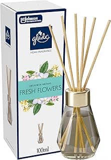 Glade Aromatizador de Ambiente, Difusor Aroma Fresh Flowers Sal Marinho e Flores Tropicais, 100ml e 6 Varetas