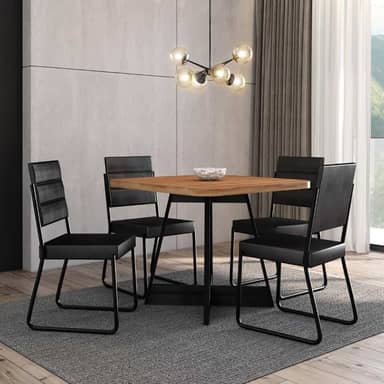 Conjunto Sala de Jantar 4 Cadeiras Charlotte Carraro (Preto)