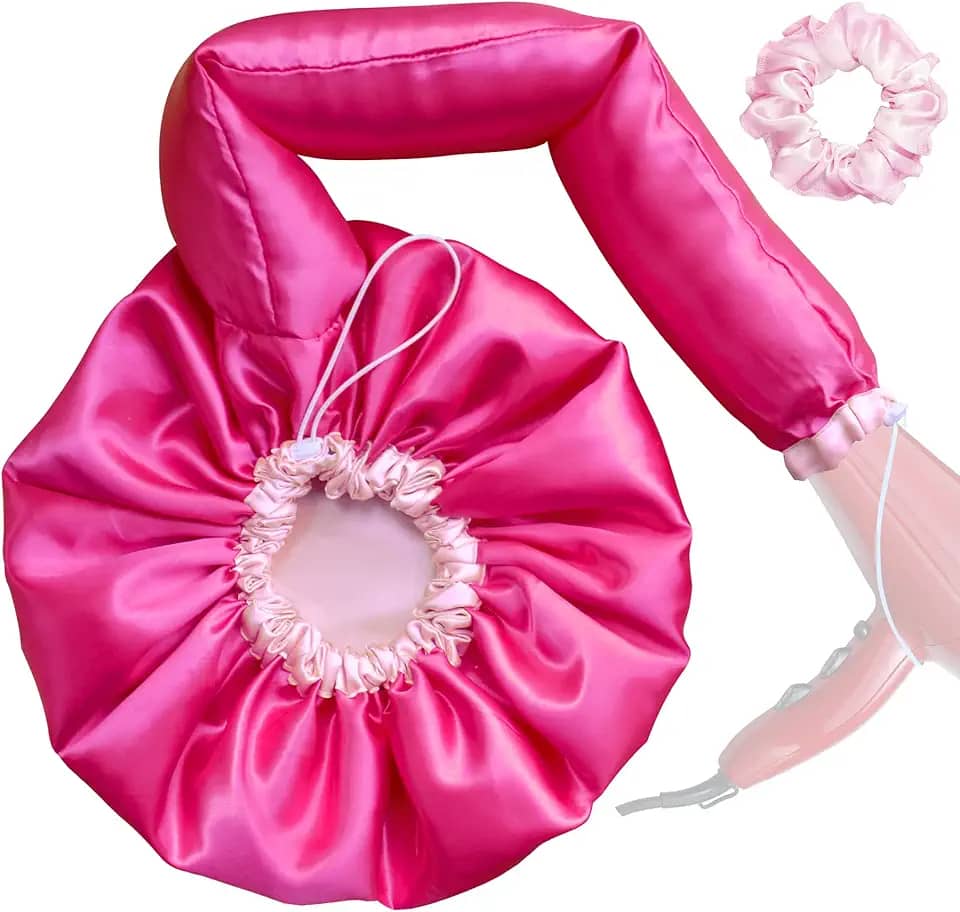 Touca Difusora Cetim Dupla Face Secadora Anti-frizz Seda (Pink/Rosa)