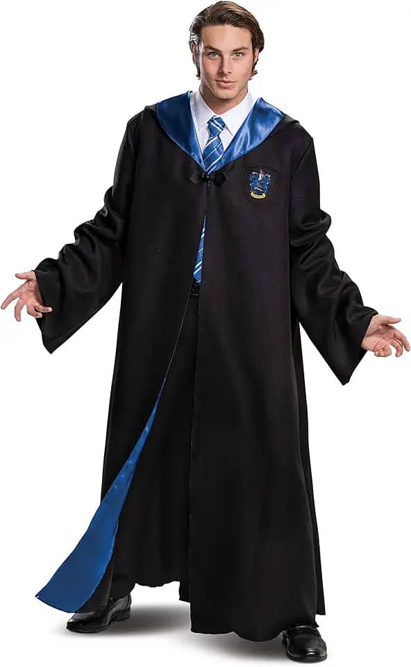 Robe Harry Potter, Robe de luxo do Mundo Mágico de Hogwarts para adultos, acessório de fantasia de fantasia de qualidade de filme