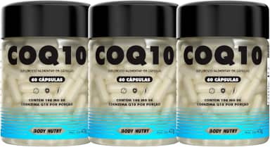 Kit 3x Coenzima Q10 Ubiquinona Original Pote 60 Cápsulas 100% Puro Energia Antioxidante Suplemento Energético Zero Glúten Rende