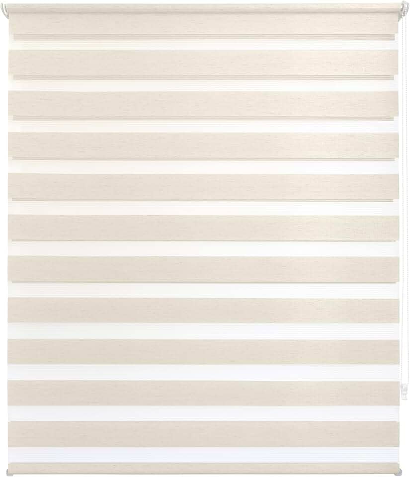 Zebra Persiana Rolo Dupla 160x160cm Bege Linho Evolux