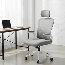 Cadeira de Escritório Ergonômica Hyatto Flow Presidente Giratória com Encosto Reclinável 90°-135°, Apoio de Cabeça Ajustável, Braços Dobráveis e Ajuste de Altura a Gás até 120kg HYATTO OFFICE