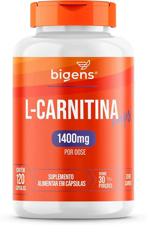 L-Carnitina, 1400mg por dose, 120 Cápsulas, Zero Carboidratos, Bigens (Unidade)