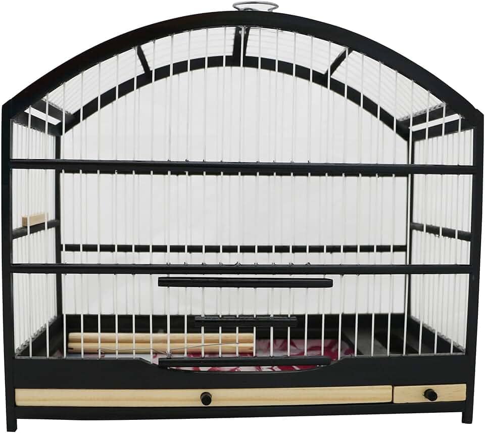 Gaiola Pequena Para Passarinho Em Madeira - Coleira/Coleiro/Coleirinha Preto