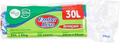 Embalixo Saco Lixo Wecycle Reforçado Azul 30 Litros