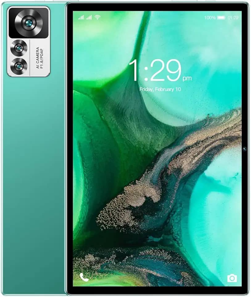 Tablet 12S Pro 10.1” Android 12, 4GB RAM 64GB ROM, Câmera 13MP, 4000mAh, Tela HD, 4G - Sem Marca - Ideal para Estudo e Tarefas Básicas (verde)