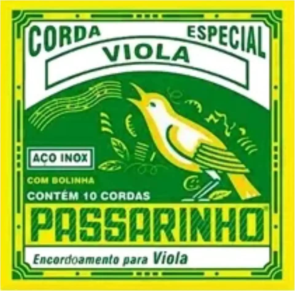Encordoamento Paganini Passarinho Pe820 Viola Caipira Cebolao Mi - e Jogo De Corda Para Viola 10 Cordas Cebolão Em Mi(e)