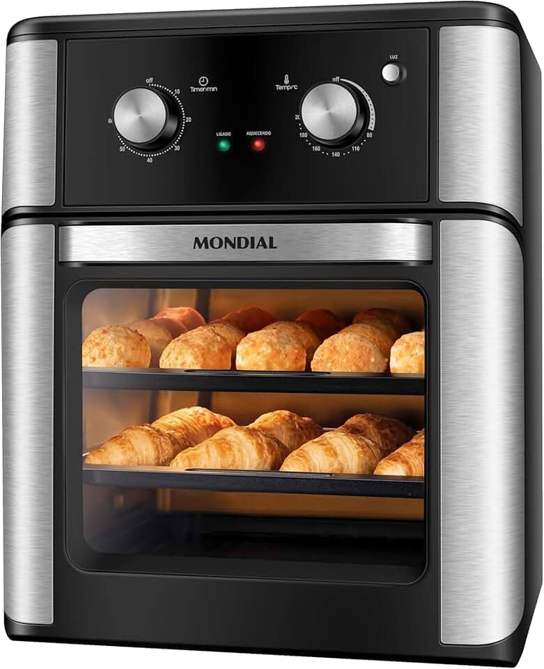 MONDIAL Fritadeira Air Fryer Forno Oven Analógica 12L, Preto, 2200W, 220V - AFON-12L-AB