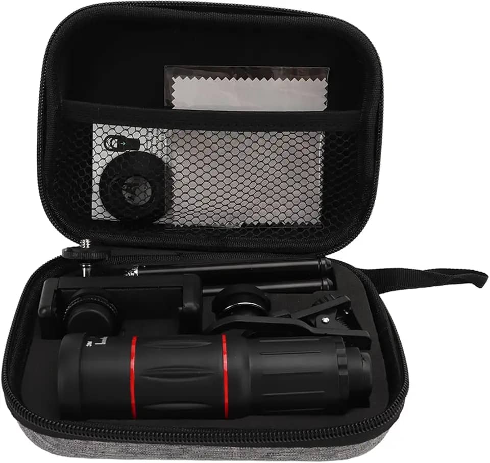 Lente teleobjetiva de alta potência HD 28x, lente olho de peixe ultra grande angular de 198 graus para smartphones de celular