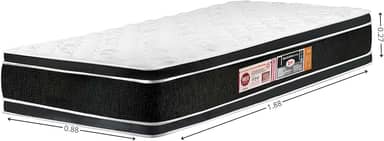 Colchão Castor Solteiro Espuma Black White D33 88x188x27