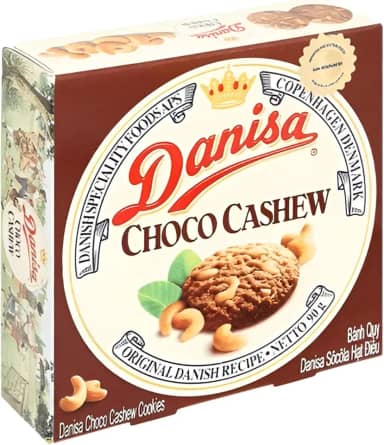 DANISA BISCOITO AMANTEIGADO SABOR CHOCOLATE C/CAJU 90G