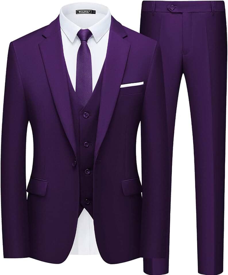 Terno Slim Fit Masculino Um Botão 3 Peças Blazer Vestido Negócios Festa de Casamento Colete e Calça