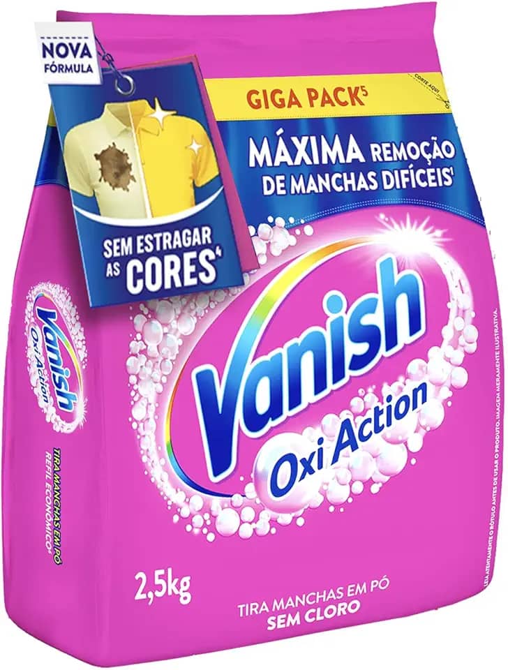 Vanish Tira Manchas Em Pó Multi Power Oxi Action 2 5Kg Refil Econômico Para Roupas Coloridas