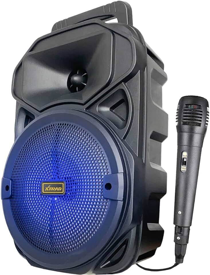 Caixa De Som Bluetooth Amplificada Com Microfone Portatil Potente Musica Karaokê (preto)