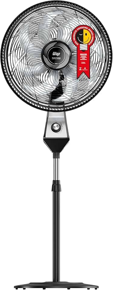 WAP Ventilador de Coluna 50cm FLOW TURBO, com Tecnologia Silenciosa e Econômica, 8 Pás e 3 Velocidades, 180W 220V