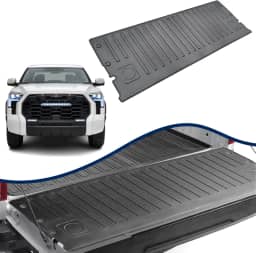 Vanseno Tapete de porta traseira compatível com Toyota Tundra 2022-2024 Forro de cama de caminhão Forro de porta traseira Protetor TPE para acessórios Toyota Tundra 2022 2023 2024 (tapete de portão)