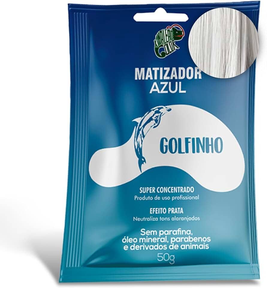 KAMALEÃO COLOR Matizador Azul Golfinho - Neutralizador de Tons Alaranjados - Efeito Prata - Para Cabelos Loiros Platinados - Sachê 50g