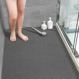Tapete Antiderrapante Para Banheiro, Chuveiro, Box, Piscina, Áreas Molhadas (Onda Cinza, 0,60 X 1,20)