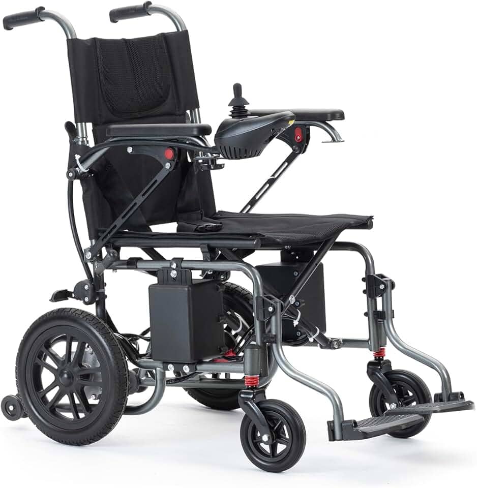 Cadeira de Rodas Elétrica Dobrável, Estrutura em Aço, Controle Joystick
