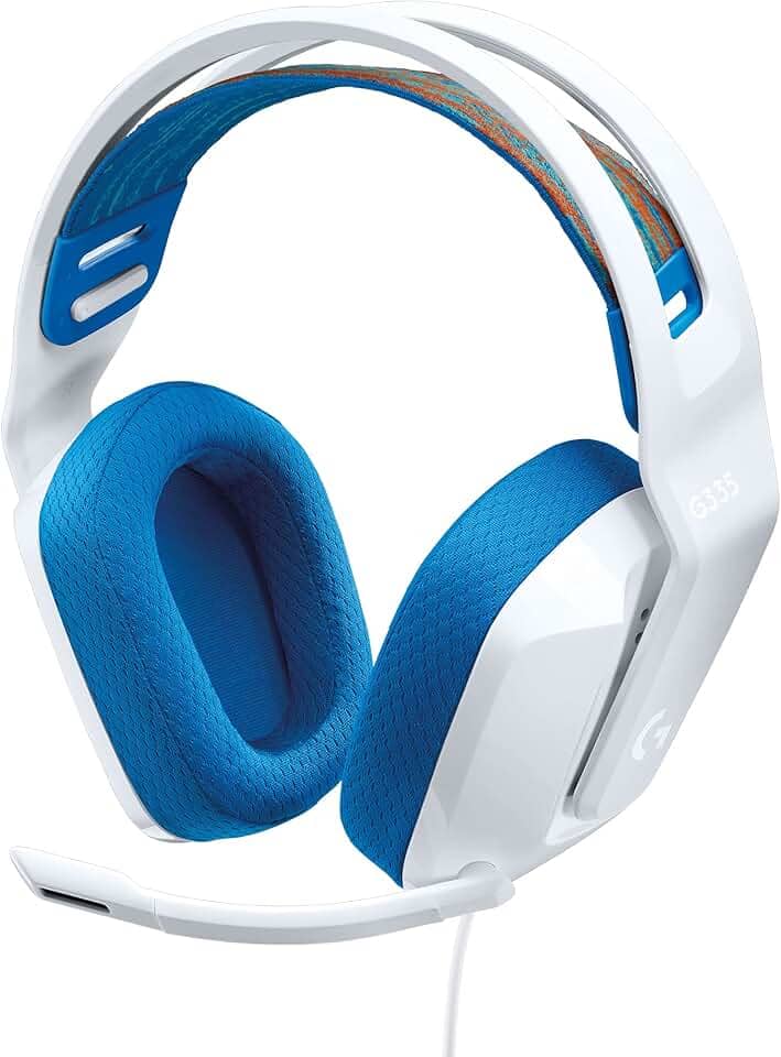 Headset Gamer Logitech G335 com Almofadas com Espuma de Memória, Design Leve e Conexão 3,5mm para PC, PlayStation, Xbox, Nintendo Switch e Mobile - Branco