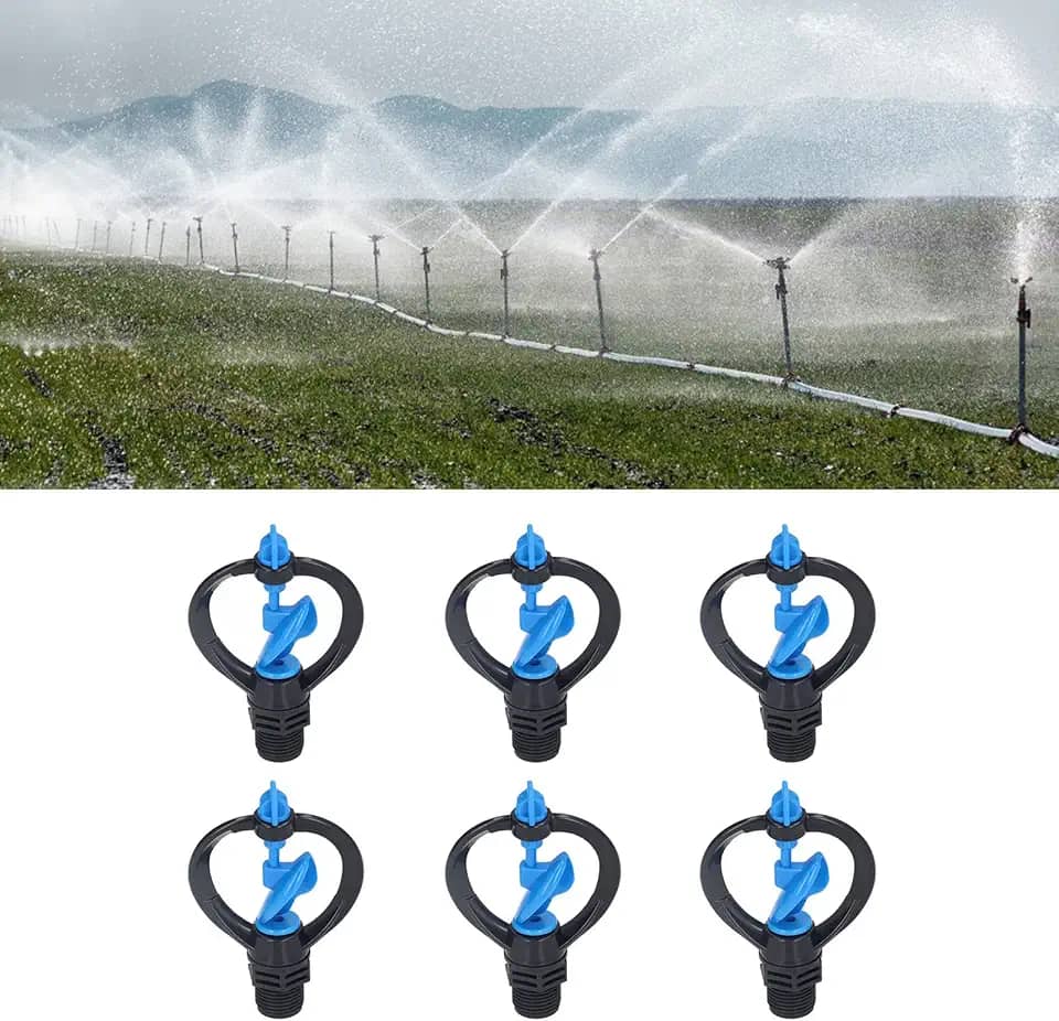 Aspersor de gramado, irrigador giratório, 15 peças de bocal de irrigador de gramado, rosca externa G1/2, rotação automática de 360°, alcance médio, para irrigação de irrigação de jardim de gramado (bocal de impulsor)