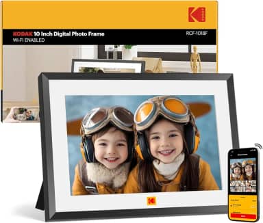 KODAK Moldura digital com WiFi 10.7 cm 1280x800 IPS HD Touch Screen, armazenamento de 32 GB, rotação automática, montagem na parede, fácil de compartilhar fotos ou vídeos, aniversário de Natal para