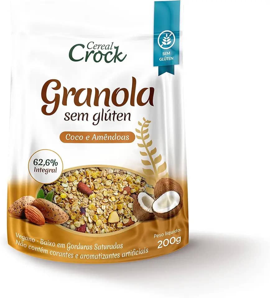 Granola Coco e Amêndoas (com aveia sem glúten) Cereal Crock 200g