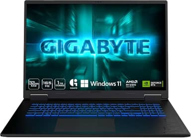 GIGABYTE Laptop para jogos A18-165Hz 2560x1600 WQXGA - NVIDIA GeForce RTX 5060 - AMD Ryzen 7 260-1TB SSD com 32GB DDR5 RAM - Windows 11 Home - Aço preto