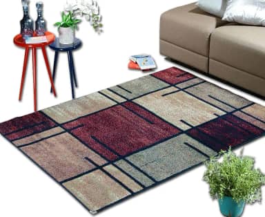 Tapete Andino Geométrico V Retangular Polipropileno (100x150) Marinho