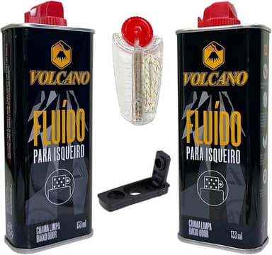 Kit 2 Fluidos Volcano (133ml) Pedra Pavio E Vedação Anti Evaporação