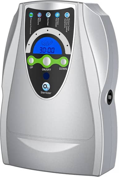 Gerador de ozônio doméstico, remoção de odor em máquina de ozônio 500 mg/h, projetado especificamente para água limpa, frutas, vegetais (prata)