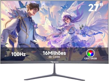 Monitor 27 Polegadas 100Hz com Painel VA - Experiência Visual Imersiva para PC, Contraste 3000:1, Cores 120% sRGB, Tela Anti-Reflexo, Compatibilidade VESA, Ideal para Trabalho e Entretenimento