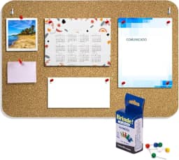 2 Quadro Aviso Cortiça Recado Mural Fotos 43X56cm