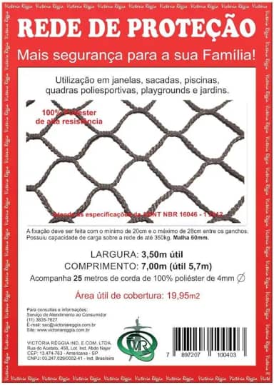 Protej, Kit rede/Tela de Proteção Preta - 19,95m2