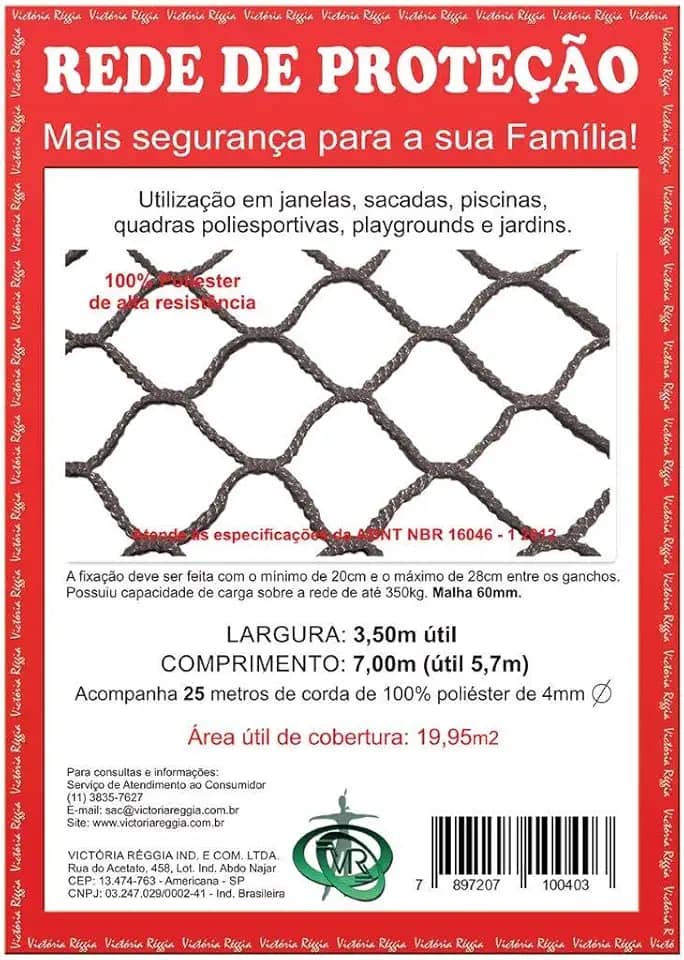 Protej, Kit rede/Tela de Proteção Preta - 19,95m2