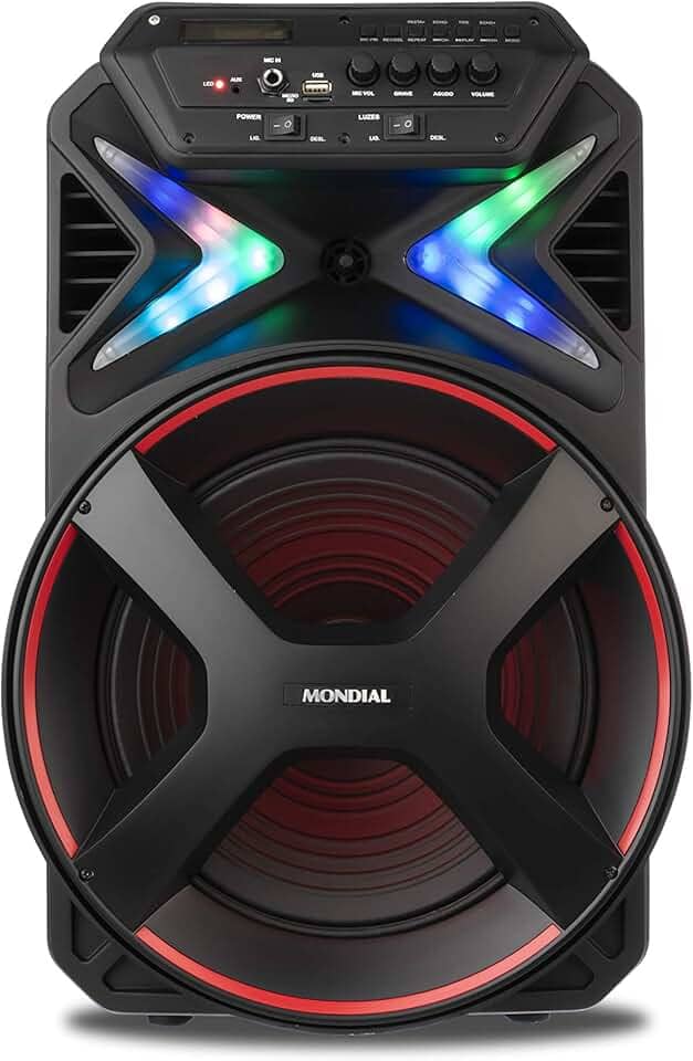 MONDIAL Caixa Amplificada Connect Lights, Preto/Vermelho, 400W RMS, Bivolt - CM-400